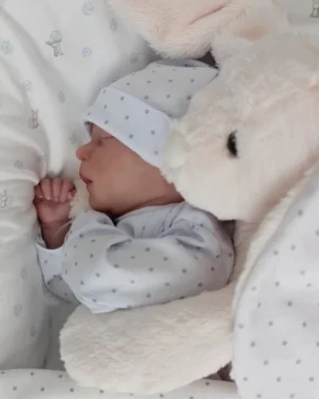 Zane sleeping reborn baby doll with peaceful newborn expression