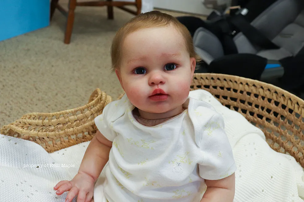Sawyer Reborn Doll 22 inch Ellie prototype with micro-rooted premium mohair