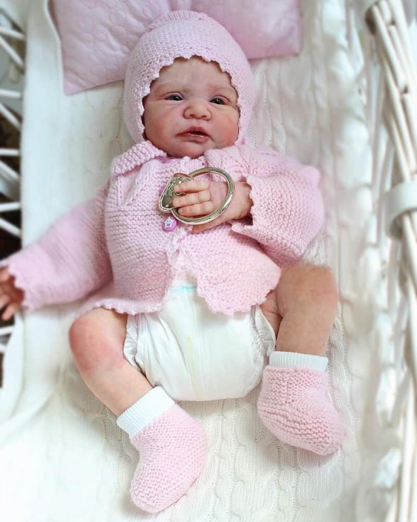 Baby June reborn doll with mottled newborn skin details