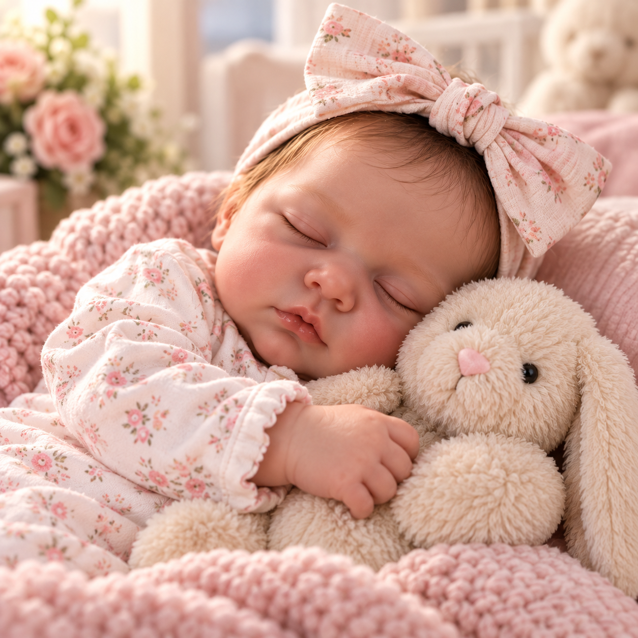 Affordable Reborn Doll Sleeping with Teddy Bear Beautiful and affordable reborn baby doll in pink dress
