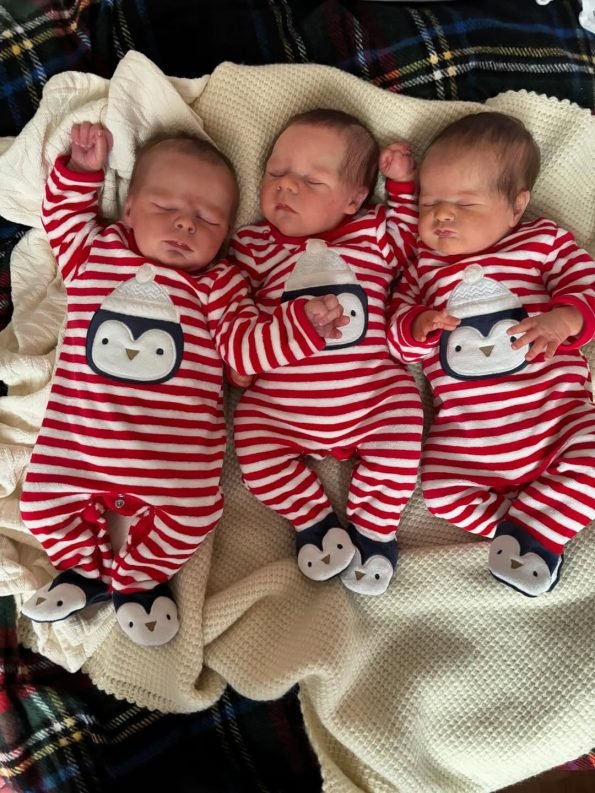 Prototype Triplets 24-inch full-body silicone reborn baby dolls