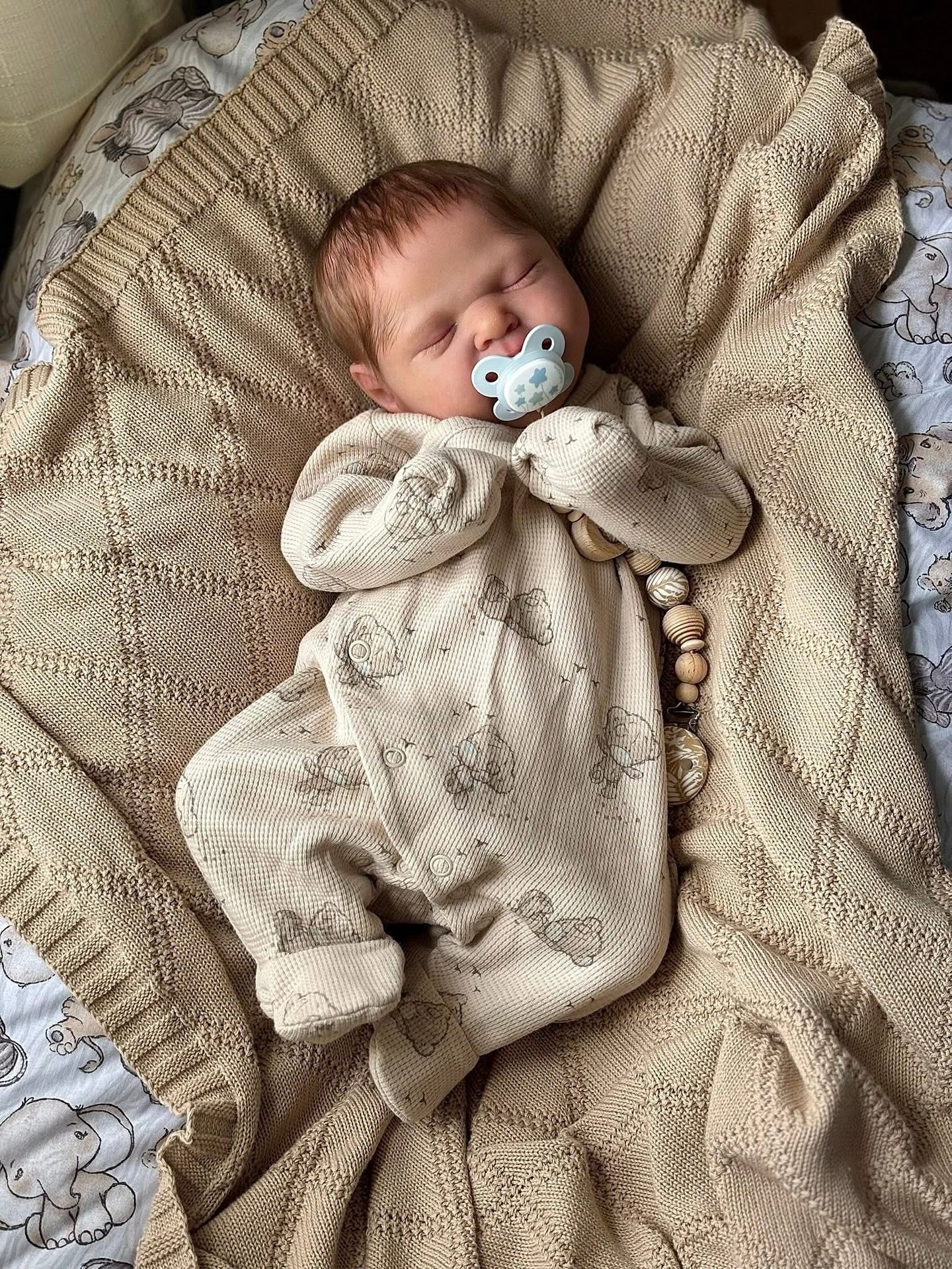 Prototype Dera silicone reborn baby girl with brown rooted hair